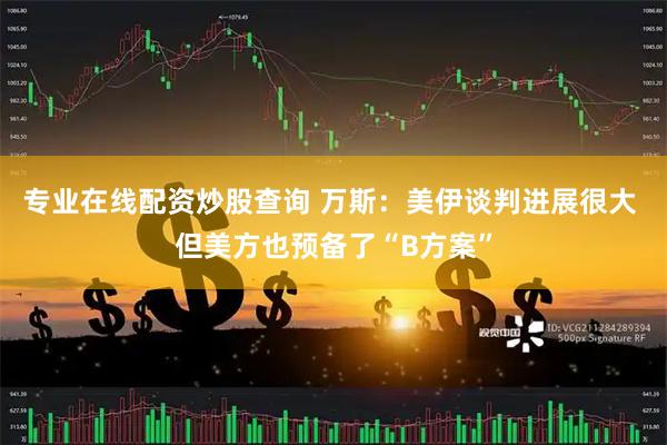 专业在线配资炒股查询 万斯：美伊谈判进展很大 但美方也预备了“B方案”